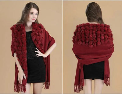 Winter Thick  Genuine Rabbit Fur Scarf for Women