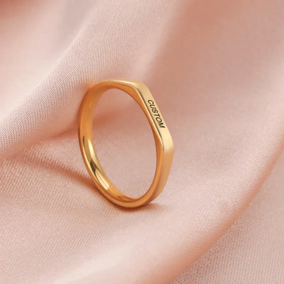 Engrave Name Finger Rings Personalized Custom Ring Gift For Woman Men Wedding Marry Silver Color Stainless Steel Jewelry