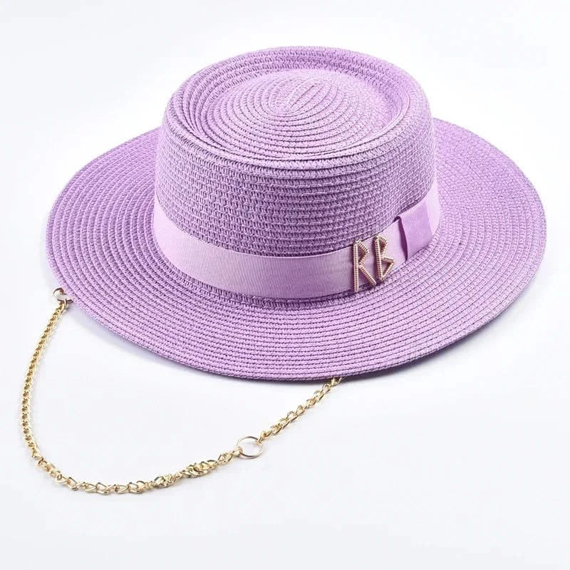 Summer Straw Hats for Women Ribbon Decoration Elegant Ladies Party Dress Hats Travel Beach Sun Hat Chapeau Femme