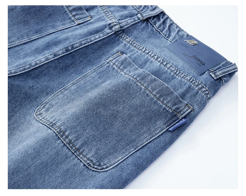Men's Straight-Leg Jeans, Minimalist for All Seasons, Loose with Drape, Narrow-Wide Leg, Retro Casual Long Pants, Sizes 28-38