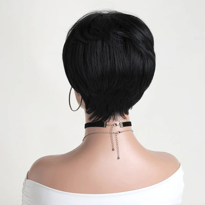 Synthetic Short Curly Black Wigs For Women 10 Inch Natural Looking Wig Suitable For Gathering Wedding Ball Party