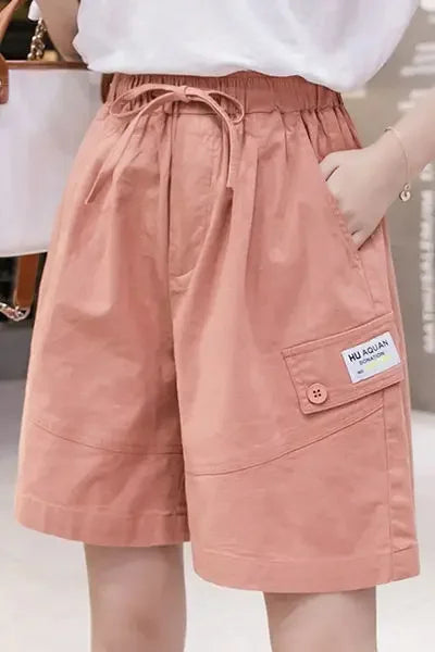 Loose Cargo Shorts for Women New 2025 Summer Korean-style Wide-leg Versatile Casual Shorts