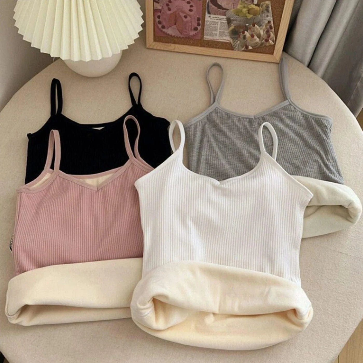 Thermal Underwear Tops Women Velvet Thickened Suspender Bottomed Shirt