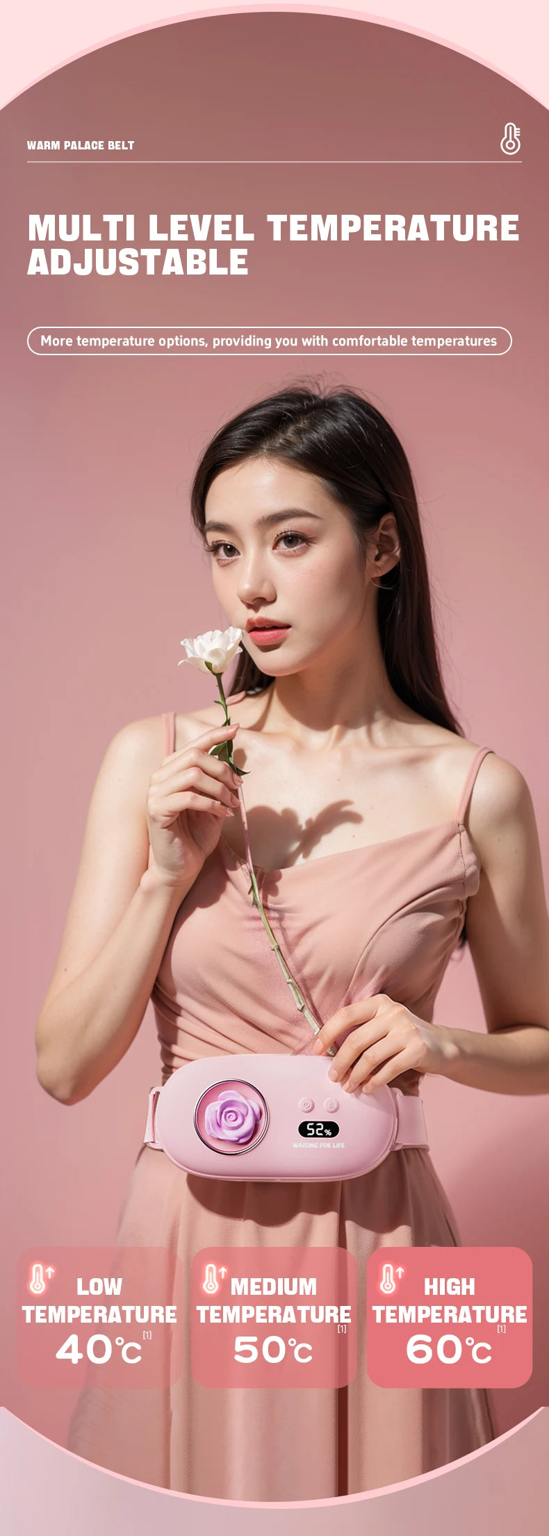 Women's uterus warming device+waist massager, warming the abdomen and relaxing the waist, understanding your gentle care