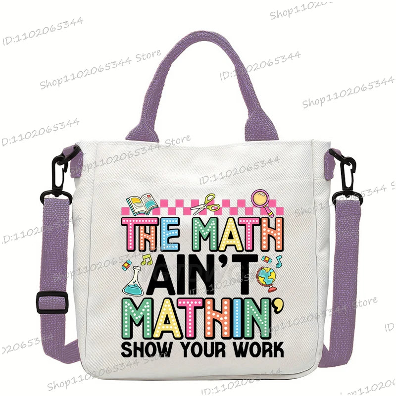 New Designer School Handbag Funny Back To School Print Crossbody Bag for Girls Boys Fashion Teacher Gifts Canvas Shoulder Bags