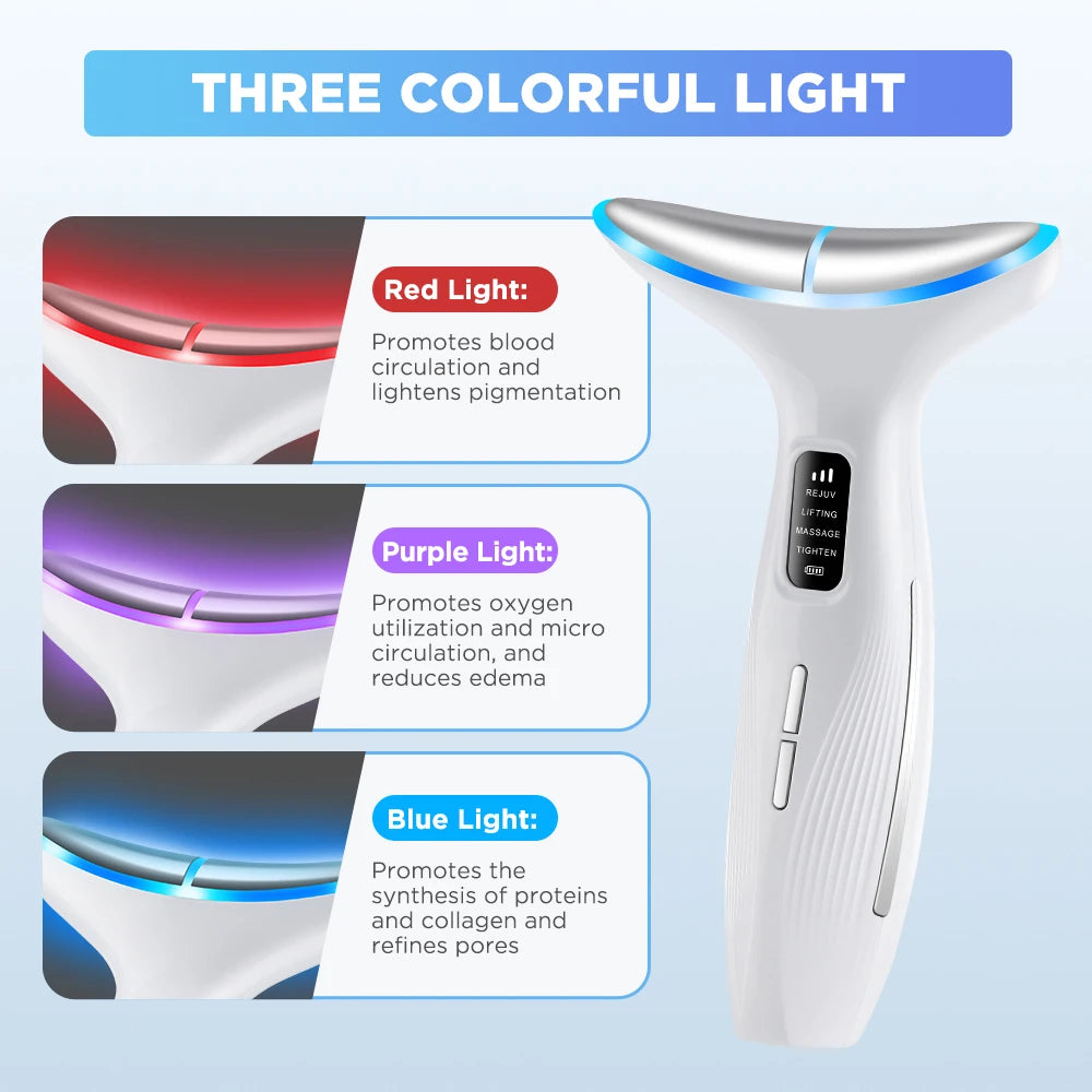 Neck Face Beauty Device 3 Modes Vibration Facial Massage for Neck Home Use Beauty Device Skin Tighten Face Lifting Machine