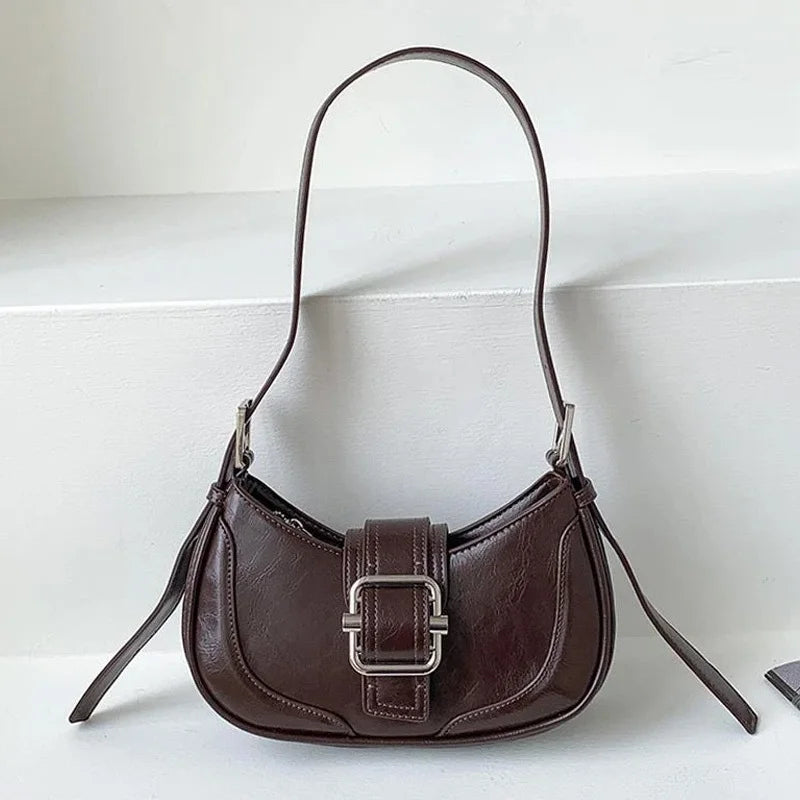 Fashion Handbags For Women Half-moon Leather Hasp lady Shoulder Crossbody Bag Luxury Designer Ladies Underarm Bags Hobo coffee