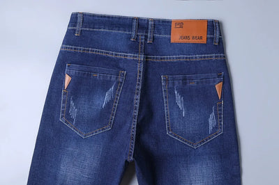 Men's Jeans Straight Leg Loose Elastic Business Casual Daily Versatile Men's Denim Pants 2025 New Outer Wear Men's Jeans Can Be Worn in All Seasons