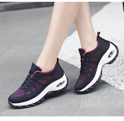 Woman Sneakers Fashion Casual Shoes Summer Air Cushion Mesh Female Shoes Comfortable Breathable Heightening Sneakers for Women
