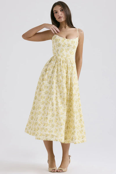 Elegant floral prints Dresses for summer women's dresses 2024 New Skinny Sexy Backless SLeeveless High Waist Maxi Sling Dress