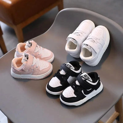 Children's Sports Shoes Boys'  Girls' Board Shoes Korean-style Boys' Baby Shoes White Sneakers Walking Shoes Comfortable  Daily