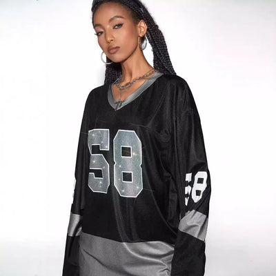 Sporty Activewear Number Printed T Shirt Casual Loose O-Neck Short Sleeve Tees Women 2025 Summer Fashion Streetwear Lady