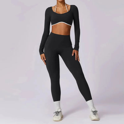 Yoga Set 2PCS Women Sportswear Push Up Workout Clothes Athletic Wear Gym Leg ging