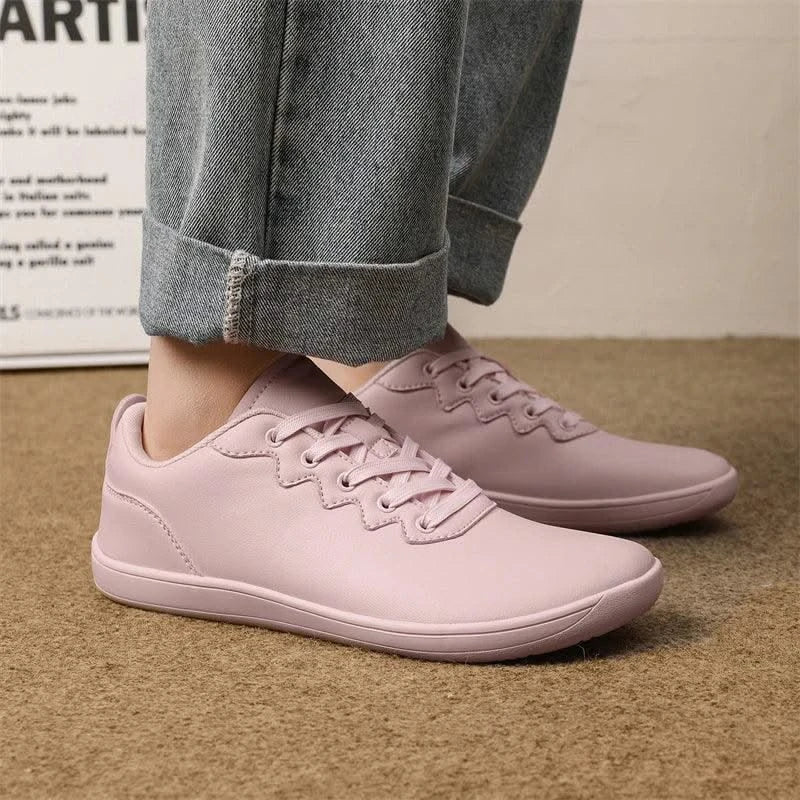 Women Shoes Wide Barefoot Shoes for Women Minimalist Split Leather Casual Shoes Comfortable Pink White Shoes Walking Sneakers