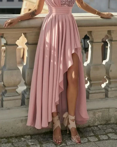 Womens Dresses 2023 New  Pink Solid Dress for Women