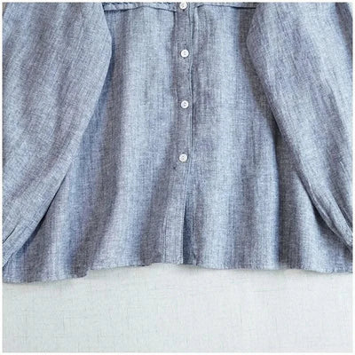 Cotton Linen Floral Embroidery Blouses Shirts For Women Tops Loose Oversize Lantern Long Sleeve Casual Boho Beach Summer Blusas