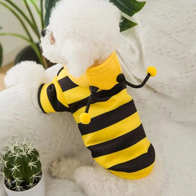Funny Pet Cat Clothes Hooded Stripe Cat Hoodies for Cats Kitten, Easter Halloween Dress Up Party Outfit Bee Costumes for Cats