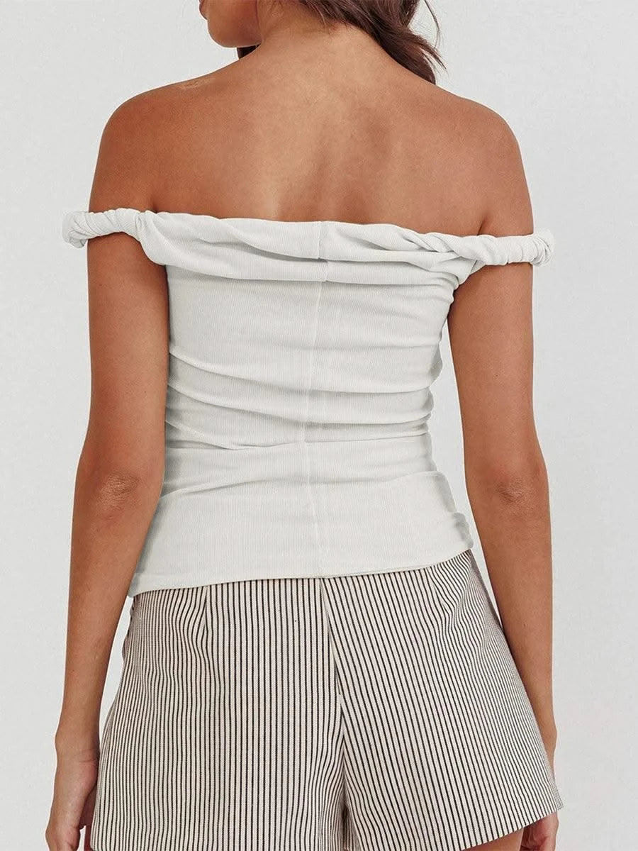 Women Twisted Off Shoulder Tank Tops