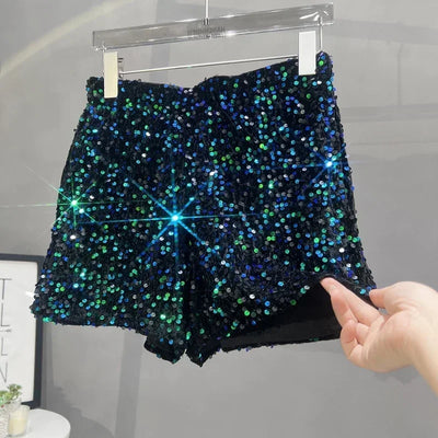 Hot Girl Y2k European and American Style Sequined Shorts Slim Fit Suede Embroidered Sequined Casual Hot Pants for Women