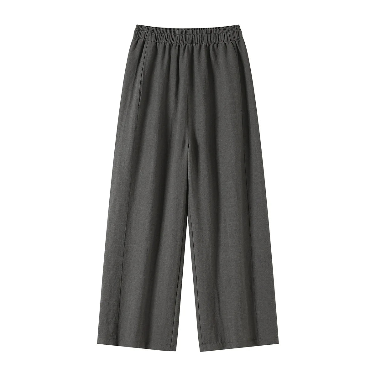 New Wide-leg Pants Women Clothing Summer Thin Loose Straight Casual Pants Solid High Waist Drape Nine-point Literary Pants