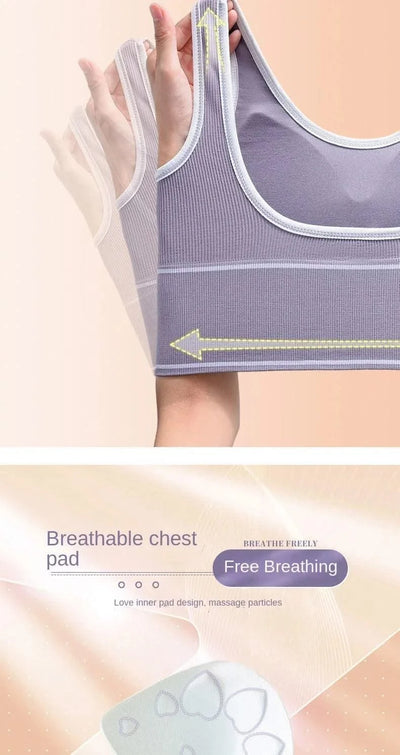 Sports Vest Women Gather Without Steel Ring Shockproof Underwear, Tube Top, Outer Wear, All-match U-shaped Beautiful Back, Big