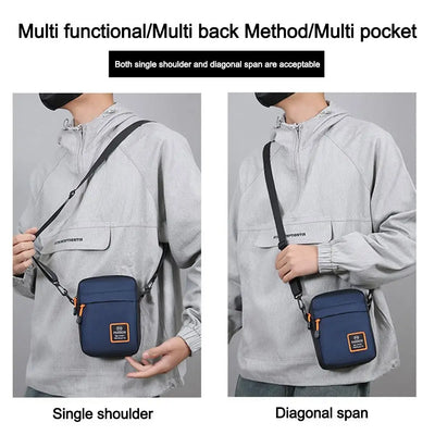 Men's Business Shoulder Bag Casual Man's Messenger Bag Durable Male Handbag Waterproof Oxford Cloth Bag Mini Mobile Phone Bags