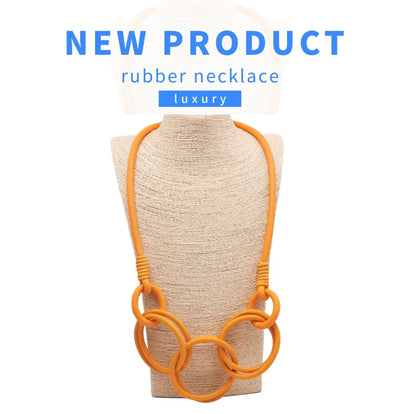 BARWODO New Rubber Chain Necklace For Women Simple Handmade Elasticity Jewelry Sweater Chains Party Accessories Luxury Necklaces