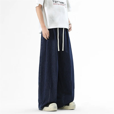 High Street American streetwear brand distressed jeans for men, water-stir-fried salt water washed high street retro long pants