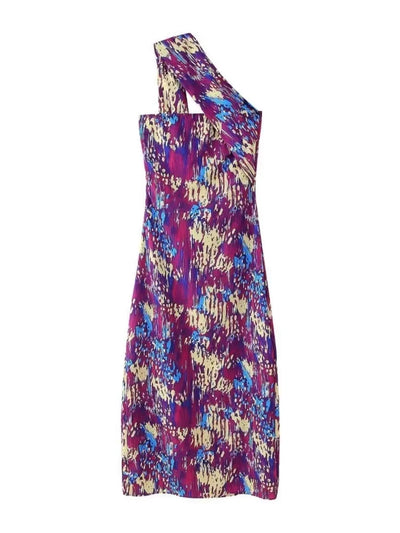2025 Summer Dresses For Women Fashion Printed Geometric Pattern Slim Halter Neck Dress