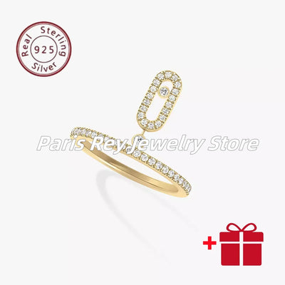 Luxury Classic S925 Inlaid Sliding High Beauty Ring Women's Jewelry Ring Luxury Party Girlfriend Anniversary Gift