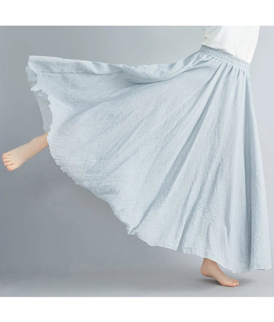 Fashion Cotton Linen Clothes Women Skirts Maxi Y2k Elegant Beach Saia Ropa Mujer Casual Vestido Boho Long Skirt Faldas Harajuku