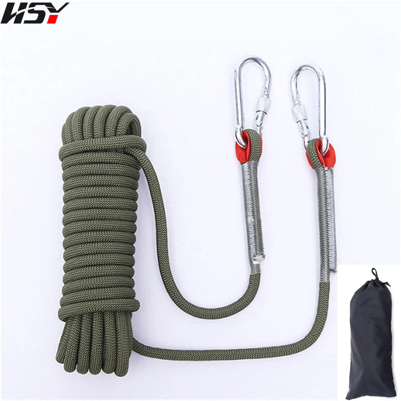 12mm Diameter Outdoor Emergency Rope Climbing Rope Wear Resistant High Strength Hiking Ropes 30m(98.43ft), 50m(164ft)