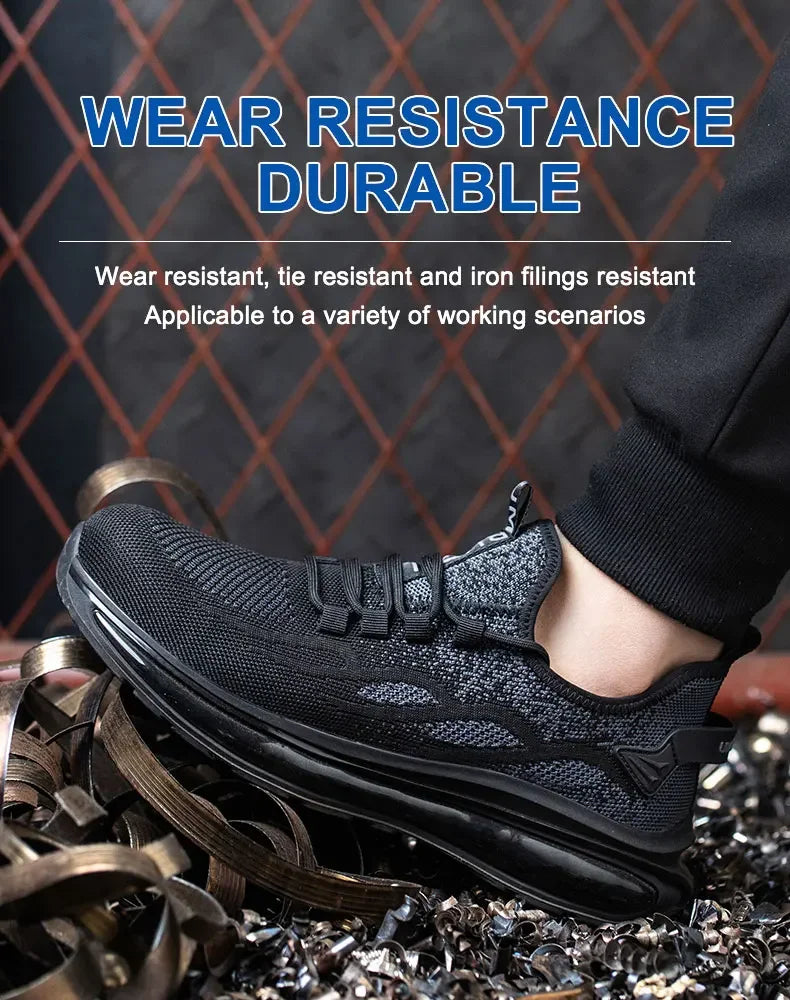 Non Slip Lightweight Breathable Sneakers for Women Steel Toe Indestructible Safety Shoes Anti-puncture Protection Safety Shoes