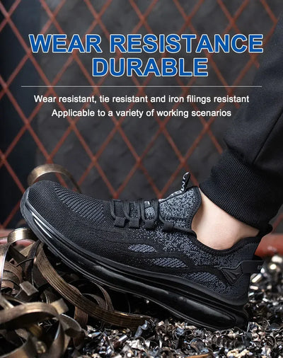 Non Slip Lightweight Breathable Sneakers for Women Steel Toe Indestructible Safety Shoes Anti-puncture Protection Safety Shoes