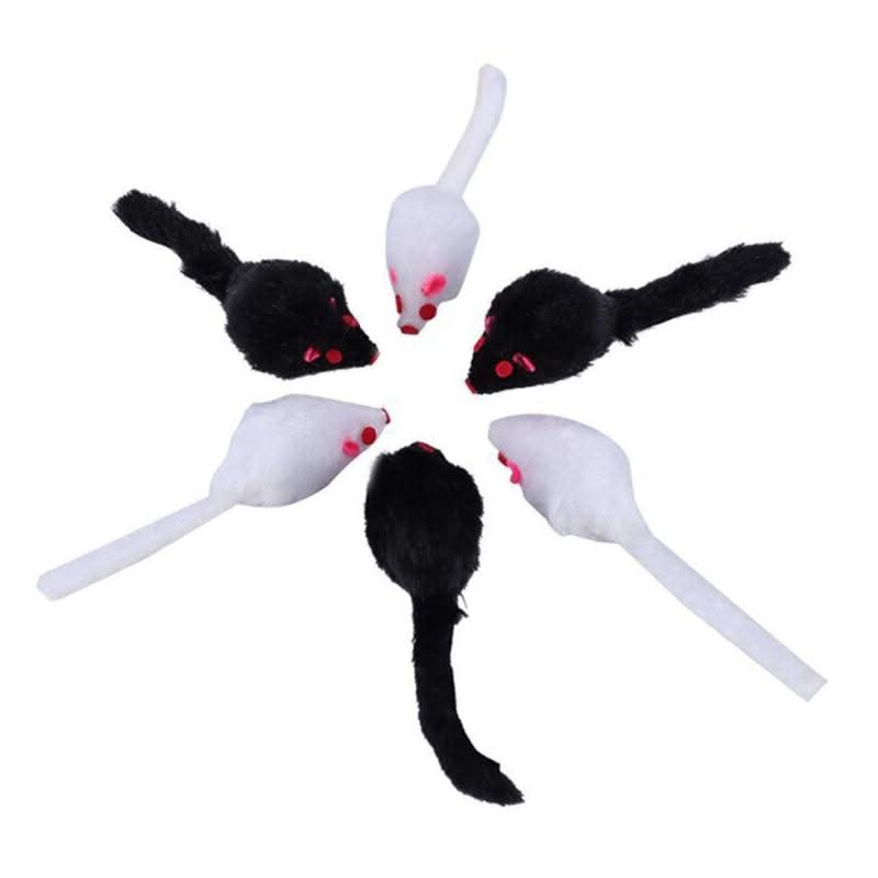 Rattle Mouse Toy for Pet Soft Plush Play Catch Kitten Interactive Mice for Indoor Cats White / Dropshipping