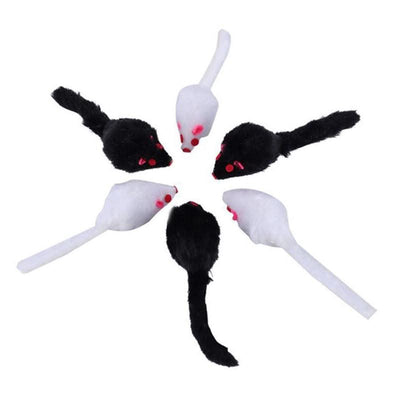 Rattle Mouse Toy for Pet Soft Plush Play Catch Kitten Interactive Mice for Indoor Cats White / Dropshipping