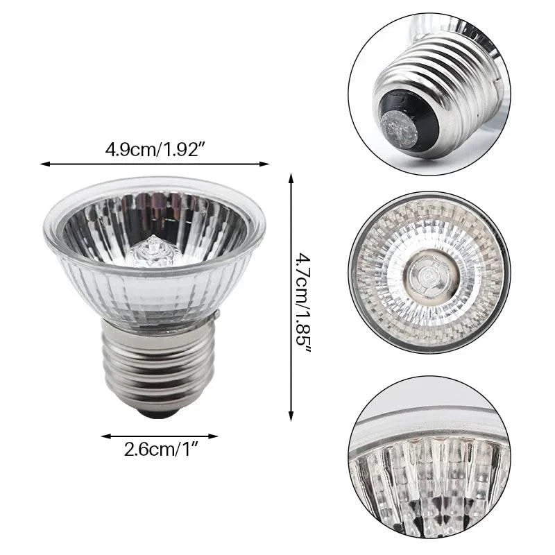 Pet Reptile Lamp 25/50/75W UVA+UVB 3.0 Pet Heat Lamp Bulb, Turtle Light Heating Lamp Amphibians Lizards Temperature Controller
