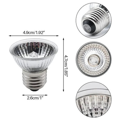Pet Reptile Lamp 25/50/75W UVA+UVB 3.0 Pet Heat Lamp Bulb, Turtle Light Heating Lamp Amphibians Lizards Temperature Controller