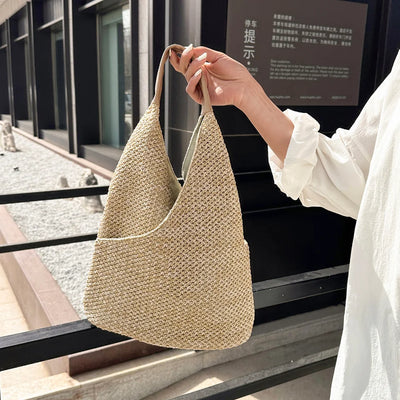 Fashion Straw Bag Designer Shoulder Bag Women Tote Summer Beach Vacation Bag Bohemian Shopping Pocket Crossover Sacos De Ombro