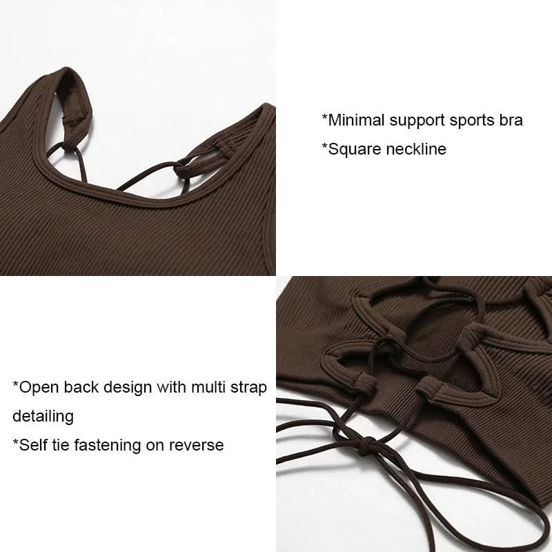 Yoga Sports Bras for Women Open Back Design Padded Crop Top