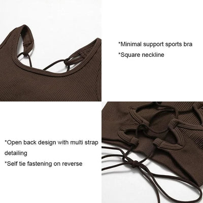 Yoga Sports Bras for Women Open Back Design Padded Crop Top