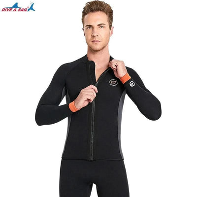 Wetsuit 3MM Neoprene Men Long Sleeve Split Wetsuit Warm Jacket Pants Plus Size Women Swimsuit Scuba Diving Snorkeling Surf Suit