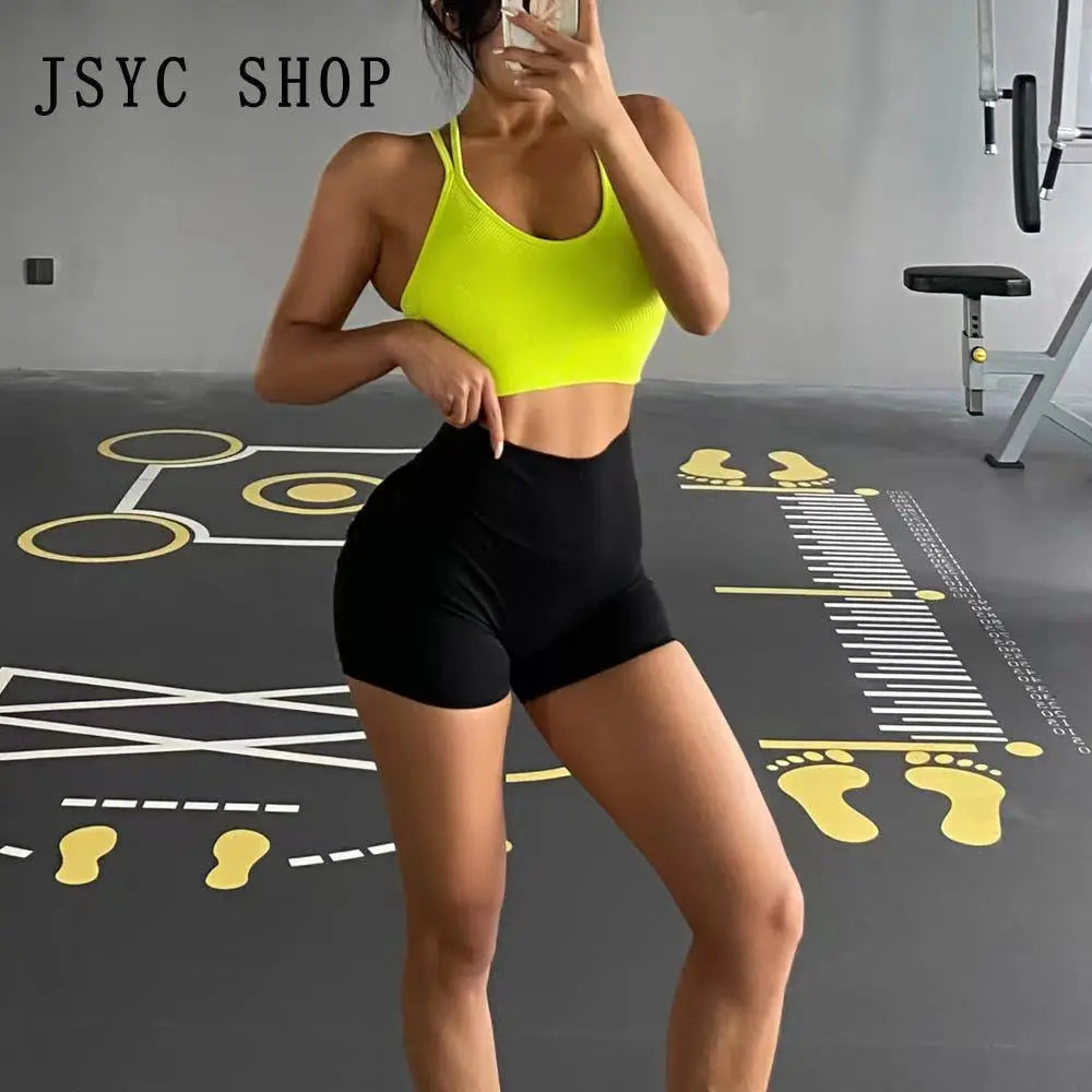 Women Breathable Sports Bra Shockproof Fitness Tops Gym Crop Top Brassiere Push Up Sport Bras Gym Workout Top Seamless Yoga Bra