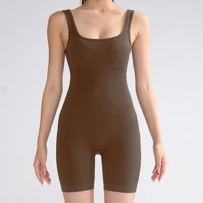 Women's Sleeveless Jumpsuit  Abdomen and Hips Women's Solid Color Sexy Tight-fitting Sports Yoga Jumpsuit  Fitness Clothes
