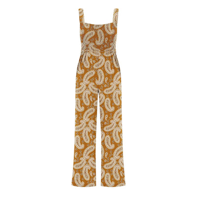 Summer Sexy Sling Jumpsuits Women'S Fashion Printed Loose Pencil Pants Casual Streetwear Elegant Party Female Spaghetti Rompers