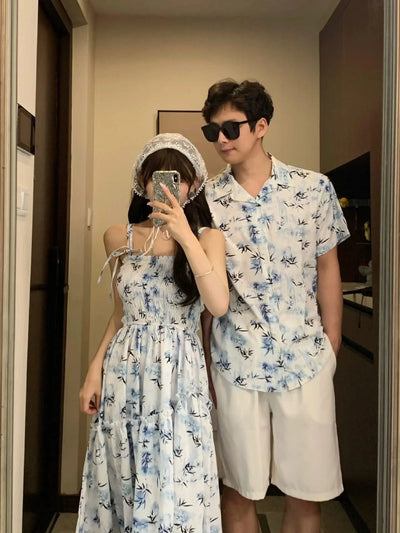 Resort Couple Look Parents and Children Summer Clothes Family Matching Holiday Clothing Mom Daughter Beach Dress Dad Son Shirts