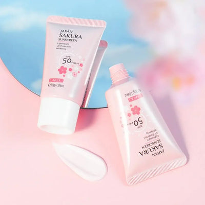 Sakura Sunscreen Cream SPF50 Moisturizing UV Protect Face Body Sunscreen Isolation Lotion Oil Control Reduce Melanin Skin Care