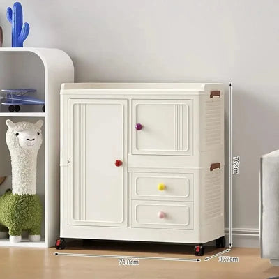Home bedroom, children's storage cabinet, multi-layer snack cabinet, multifunctional large capacity dust-proof storage box