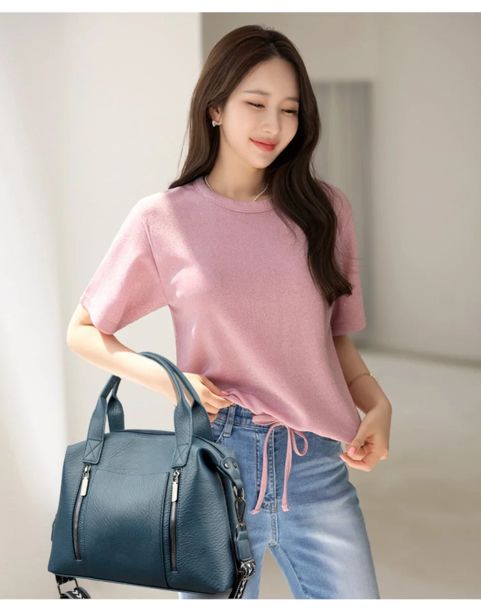 Women's Handbag Trend Designer Female Leather Multi-Pocket Shoulder Bag Luxury Brand Large Capacity Ladies Shopping Bag