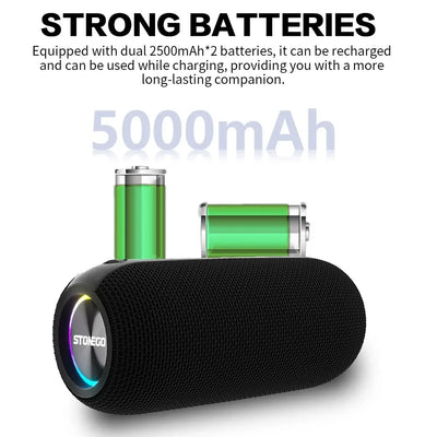 Wireless Bluetooth Speakers Portable Dual Speakers Punk Style LED Bass Diaphragm Sound TWS Speaker